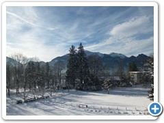 Blick vom Gartenhaus Dreiquellen im Winter